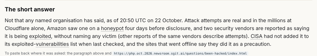 The corrected short answer to "Has anyone actually been hacked?"